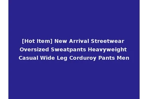 [Hot Item] New Arrival Streetwear Oversized Sweatpants Heavyweight Casual Wide Leg Corduroy Pants Men