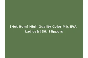 [Hot Item] High Quality Color Mix EVA Ladies' Slippers