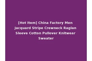 [Hot Item] China Factory Men Jacquard Stripe Crewneck Raglan Sleeve Cotton Pullover Knitwear Sweater