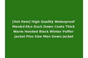 [Hot Item] High Quality Waterproof Men's Duck Down Coats Thick Warm Hooded Black Winter Puffer Jacket Plus Size Men Down Jacket