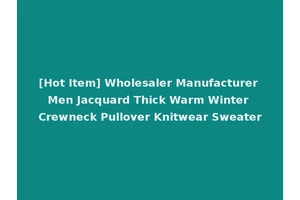 [Hot Item] Wholesaler Manufacturer Men Jacquard Thick Warm Winter Crewneck Pullover Knitwear Sweater