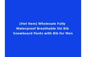 [Hot Item] Wholesale Fully Waterproof Breathable Ski Bib Snowboard Pants with Bib for Men