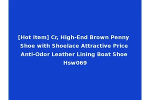 [Hot Item] Cr, High-End Brown Penny Shoe with Shoelace Attractive Price Anti-Odor Leather Lining Boat Shoe Hsw069