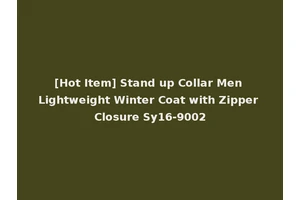 [Hot Item] Stand up Collar Men Lightweight Winter Coat with Zipper Closure Sy16-9002