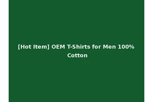 [Hot Item] OEM T-Shirts for Men 100% Cotton
