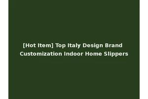 [Hot Item] Top Italy Design Brand Customization Indoor Home Slippers