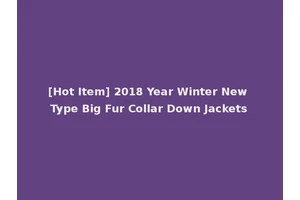 [Hot Item] 2018 Year Winter New Type Big Fur Collar Down Jackets