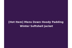 [Hot Item] Mens Down Hoody Padding Winter Softshell Jacket