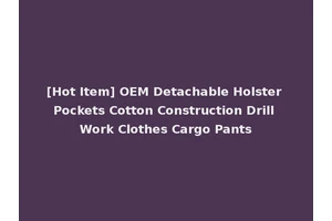 [Hot Item] OEM Detachable Holster Pockets Cotton Construction Drill Work Clothes Cargo Pants