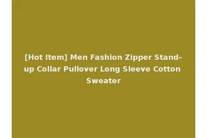 [Hot Item] Men Fashion Zipper Stand-up Collar Pullover Long Sleeve Cotton Sweater