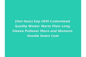 [Hot Item] Exp OEM Customized Quality Winter Warm Plain Long Sleeve Pullover Mens and Womens Hoodie Down Coat