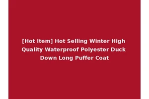 [Hot Item] Hot Selling Winter High Quality Waterproof Polyester Duck Down Long Puffer Coat