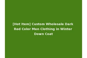 [Hot Item] Custom Wholesale Dark Red Color Men Clothing in Winter Down Coat