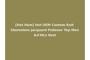 [Hot Item] Hot OEM Custom Knit Sleeveless Jacquard Pullover Top Men's Vest