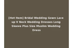 [Hot Item] Bridal Wedding Gown Lace up V Neck Wedding Dresses Long Sleeve Plus Size Muslim Wedding Dress