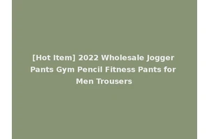 [Hot Item] 2022 Wholesale Jogger Pants Gym Pencil Fitness Pants for Men Trousers