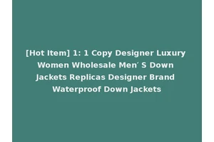 [Hot Item] 1: 1 Copy Designer Luxury Women Wholesale Men′ S Down Jackets Replicas Designer Brand Waterproof Down Jackets
