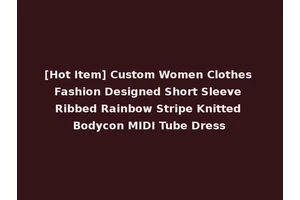[Hot Item] Custom Women Clothes Fashion Designed Short Sleeve Ribbed Rainbow Stripe Knitted Bodycon MIDI Tube Dress