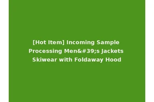 [Hot Item] Incoming Sample Processing Men's Jackets Skiwear with Foldaway Hood