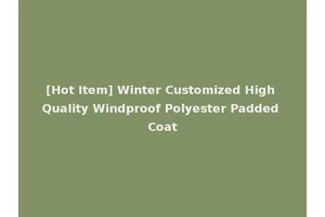 [Hot Item] Winter Customized High Quality Windproof Polyester Padded Coat