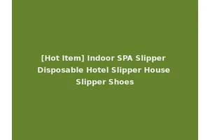 [Hot Item] Indoor SPA Slipper Disposable Hotel Slipper House Slipper Shoes