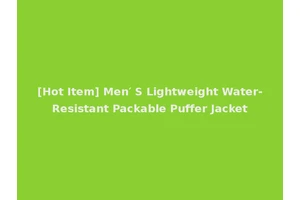 [Hot Item] Men′ S Lightweight Water-Resistant Packable Puffer Jacket