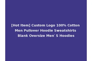 [Hot Item] Custom Logo 100% Cotton Men Pullover Hoodie Sweatshirts Blank Oversize Men′ S Hoodies