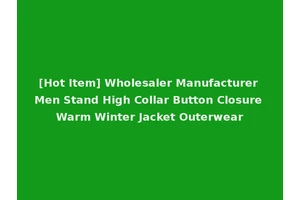 [Hot Item] Wholesaler Manufacturer Men Stand High Collar Button Closure Warm Winter Jacket Outerwear