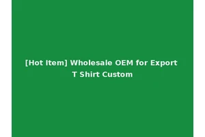 [Hot Item] Wholesale OEM for Export T Shirt Custom
