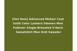 [Hot Item] Advanced Mohair Coat Solid Color Lantern Sleeves Men Pullover Single-Breasted V-Neck Sweatshirt Men Knit Sweater