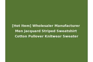 [Hot Item] Wholesaler Manufacturer Men Jacquard Striped Sweatshirt Cotton Pullover Knitwear Sweater