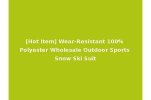 [Hot Item] Wear-Resistant 100% Polyester Wholesale Outdoor Sports Snow Ski Suit