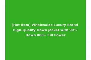 [Hot Item] Wholesales Luxury Brand High-Quality Down Jacket with 90% Down 800+ Fill Power