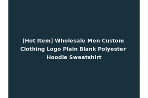[Hot Item] Wholesale Men Custom Clothing Logo Plain Blank Polyester Hoodie Sweatshirt