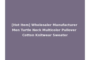 [Hot Item] Wholesaler Manufacturer Men Turtle Neck Multicolor Pullover Cotton Knitwear Sweater