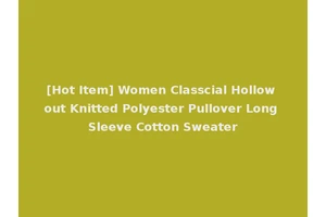 [Hot Item] Women Classcial Hollow out Knitted Polyester Pullover Long Sleeve Cotton Sweater