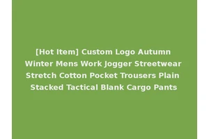 [Hot Item] Custom Logo Autumn Winter Mens Work Jogger Streetwear Stretch Cotton Pocket Trousers Plain Stacked Tactical Blank Cargo Pants