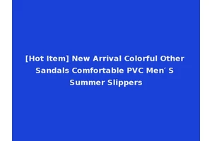 [Hot Item] New Arrival Colorful Other Sandals Comfortable PVC Men′ S Summer Slippers