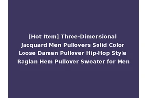 [Hot Item] Three-Dimensional Jacquard Men Pullovers Solid Color Loose Damen Pullover Hip-Hop Style Raglan Hem Pullover Sweater for Men