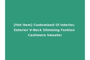 [Hot Item] Customized Ol Interior, Exterior V-Neck Slimming Fashion Cashmere Sweater