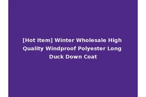 [Hot Item] Winter Wholesale High Quality Windproof Polyester Long Duck Down Coat