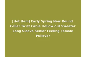 [Hot Item] Early Spring New Round Collar Twist Cable Hollow out Sweater Long Sleeve Senior Feeling Female Pullover