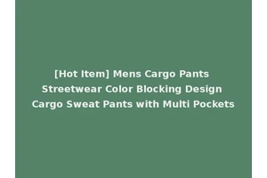 [Hot Item] Mens Cargo Pants Streetwear Color Blocking Design Cargo Sweat Pants with Multi Pockets