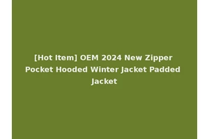 [Hot Item] OEM 2024 New Zipper Pocket Hooded Winter Jacket Padded Jacket