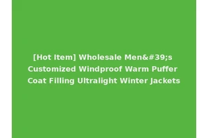 [Hot Item] Wholesale Men's Customized Windproof Warm Puffer Coat Filling Ultralight Winter Jackets