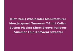 [Hot Item] Wholesaler Manufacturer Men Jacquard Turnover T-Shirt Collar Button Placket Short Sleeve Pullover Summer Thin Knitwear Sweater