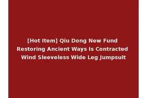 [Hot Item] Qiu Dong New Fund Restoring Ancient Ways Is Contracted Wind Sleeveless Wide Leg Jumpsuit
