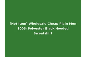 [Hot Item] Wholesale Cheap Plain Men 100% Polyester Black Hooded Sweatshirt