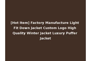 [Hot Item] Factory Manufacture Light Fit Down Jacket Custom Logo High Quality Winter Jacket Luxury Puffer Jacket