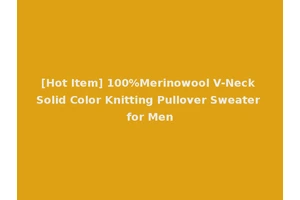 [Hot Item] 100%Merinowool V-Neck Solid Color Knitting Pullover Sweater for Men